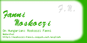 fanni moskoczi business card